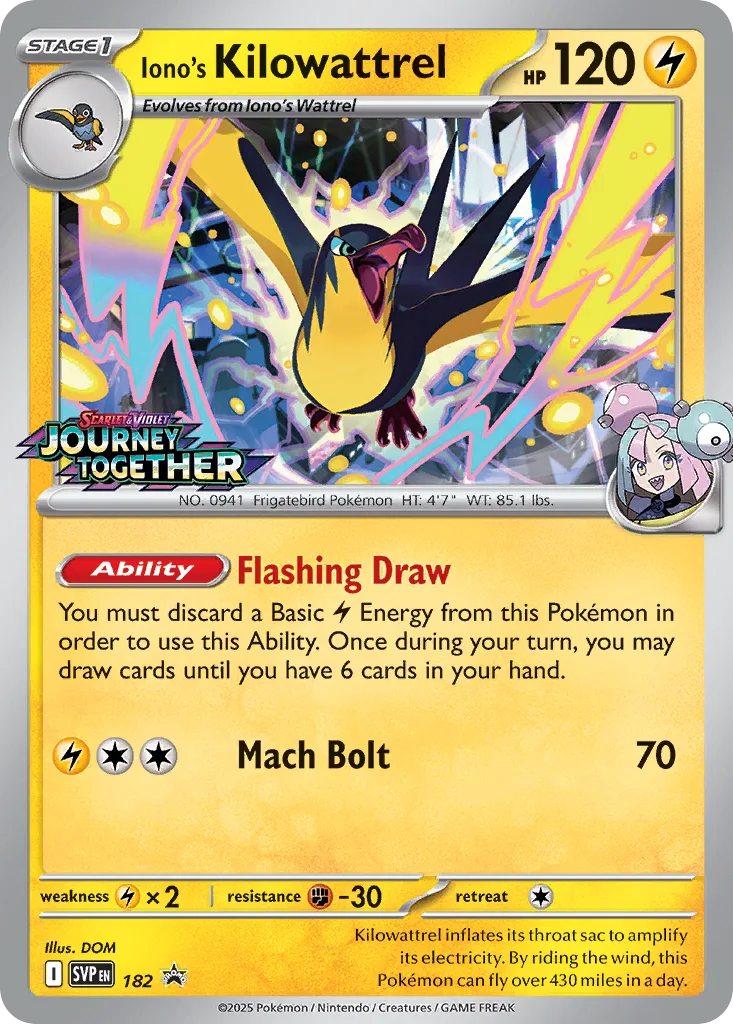 Iono's Kilowattrel, Scarlet & Violet Black Star Promos #182