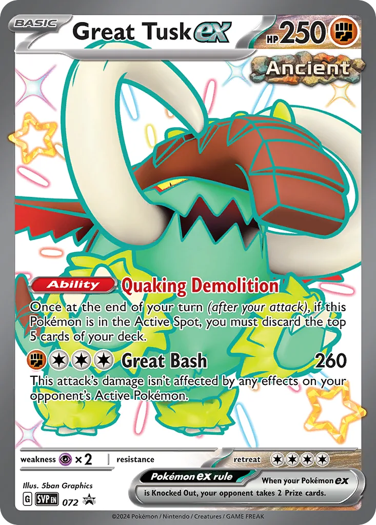 Great Tusk ex, Scarlet & Violet Black Star Promos #072