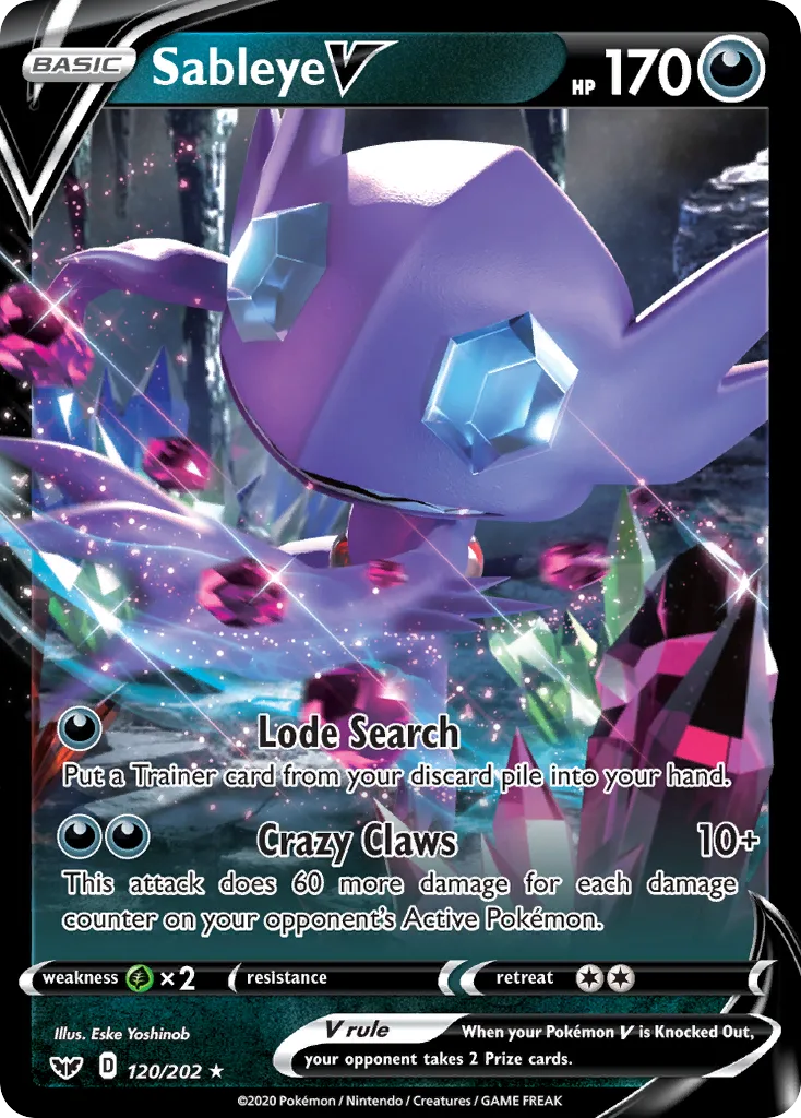 Sableye V, Sword & Shield #120/202