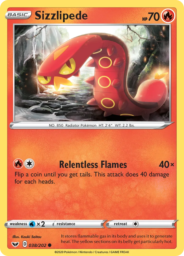 Sizzlipede, Sword & Shield #038/202