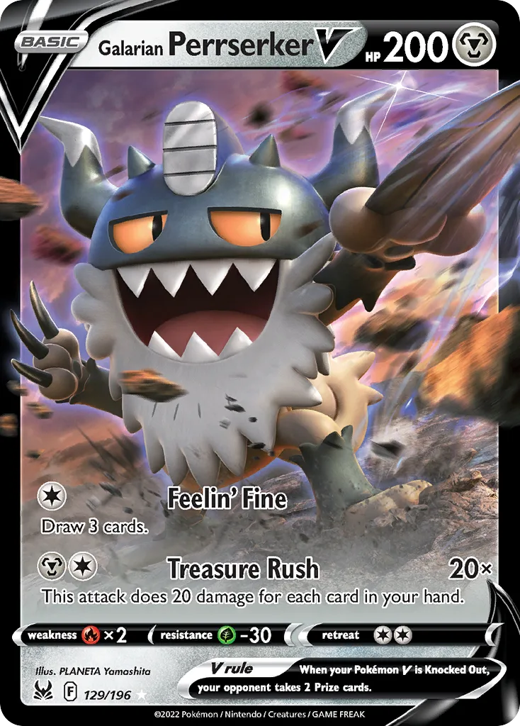 Galarian Perrserker V, Lost Origin #129/196