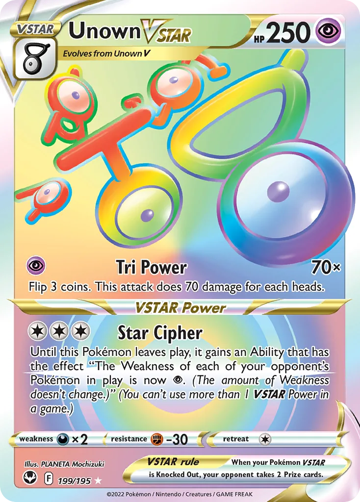 Unown VSTAR, Silver Tempest #199/195