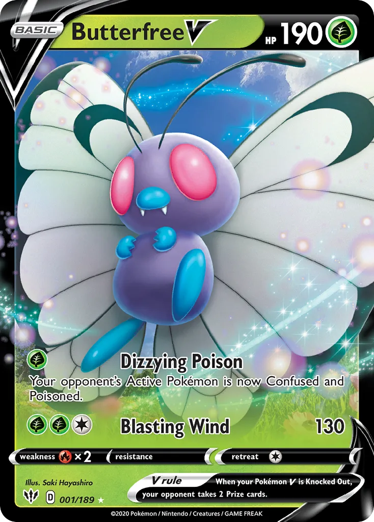 Butterfree V, Darkness Ablaze #001/189