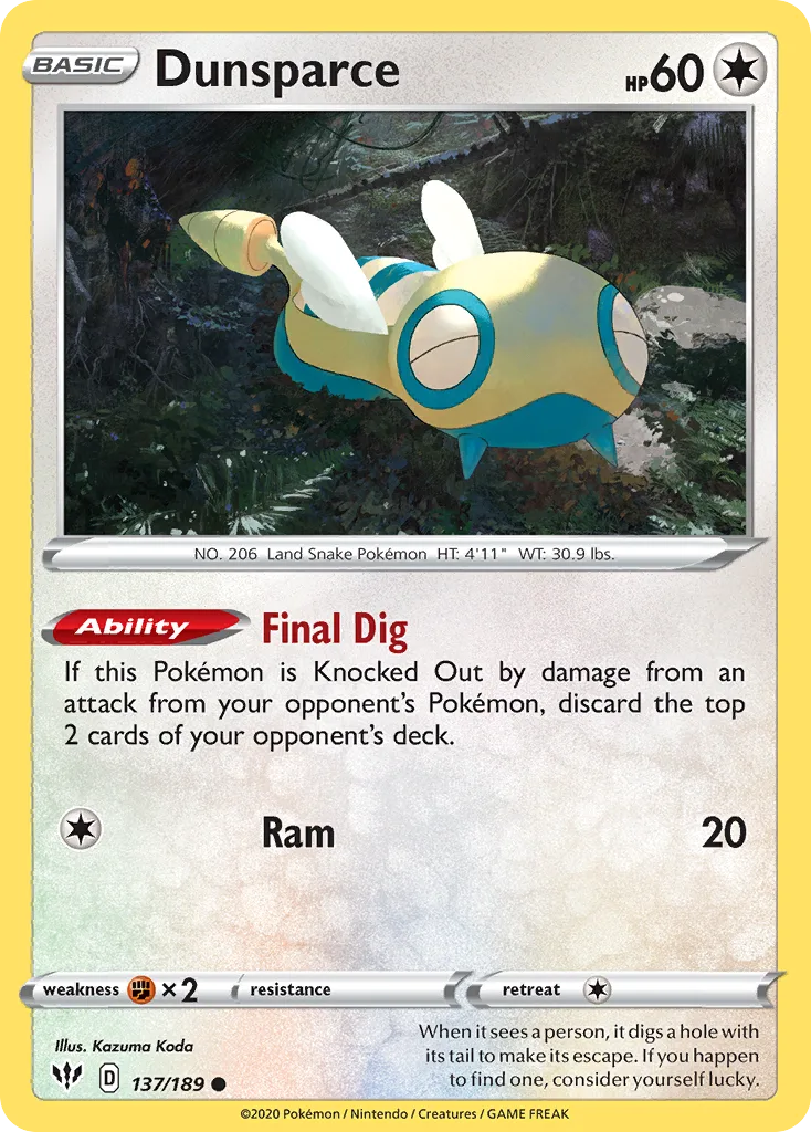 Dunsparce, Darkness Ablaze #137/189