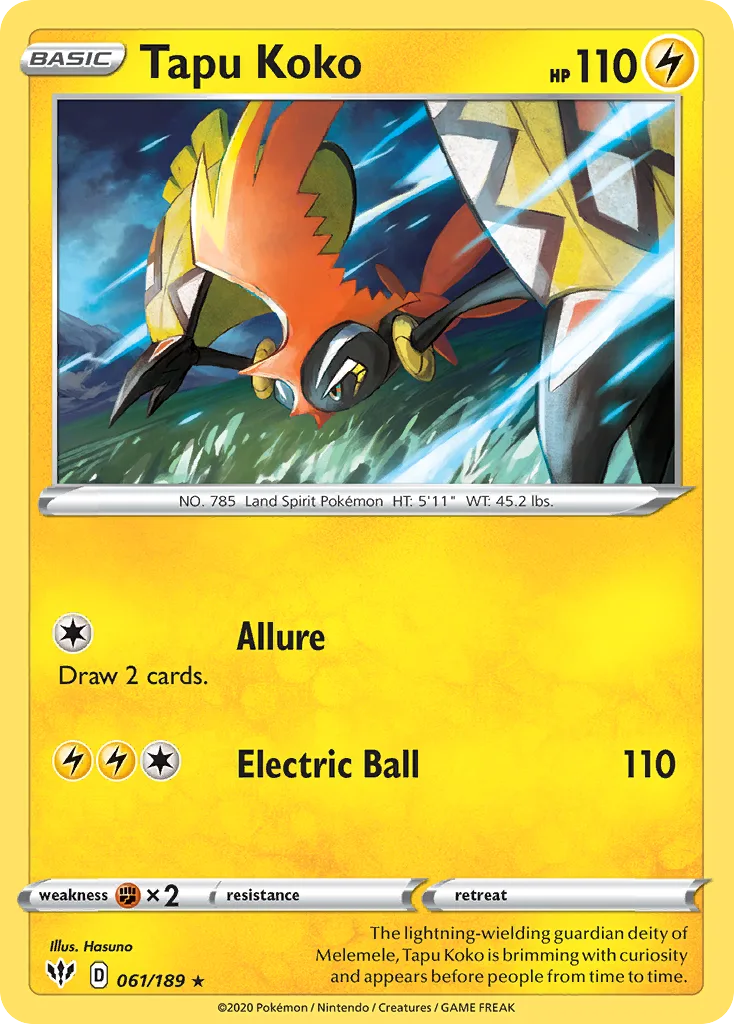 Tapu Koko, Darkness Ablaze #061/189