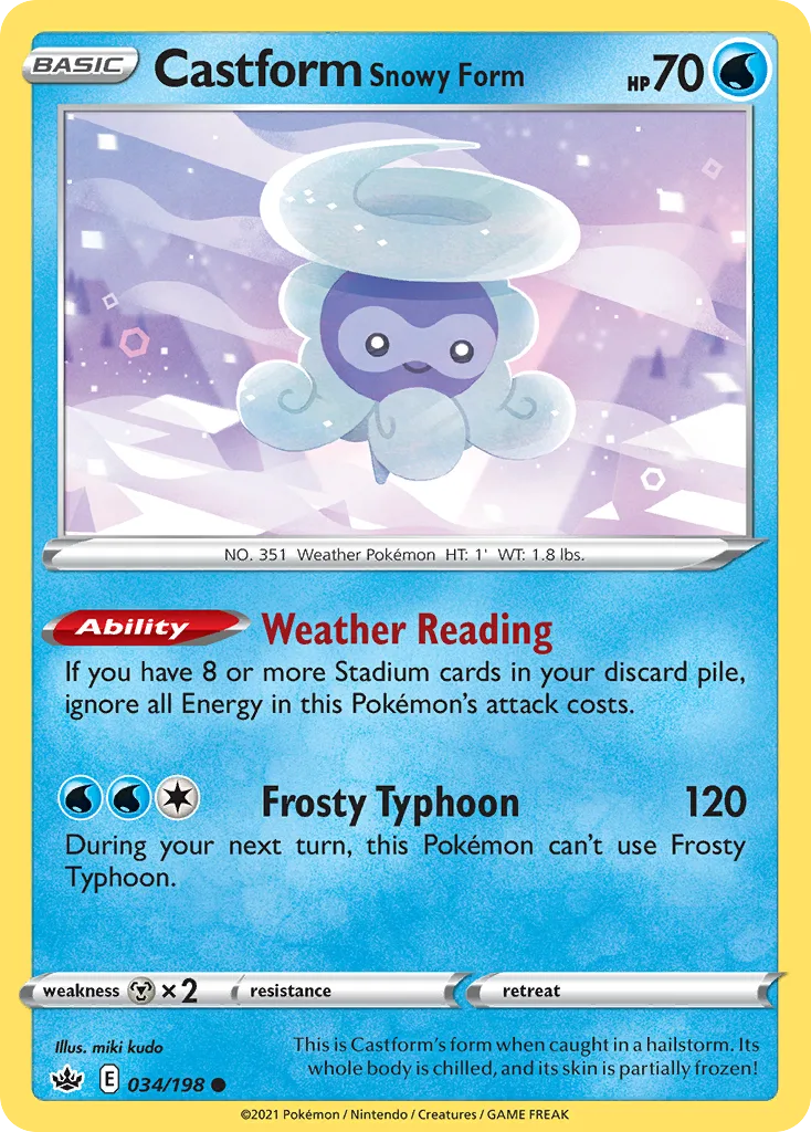 Castform Snowy Form, Chilling Reign #034/198