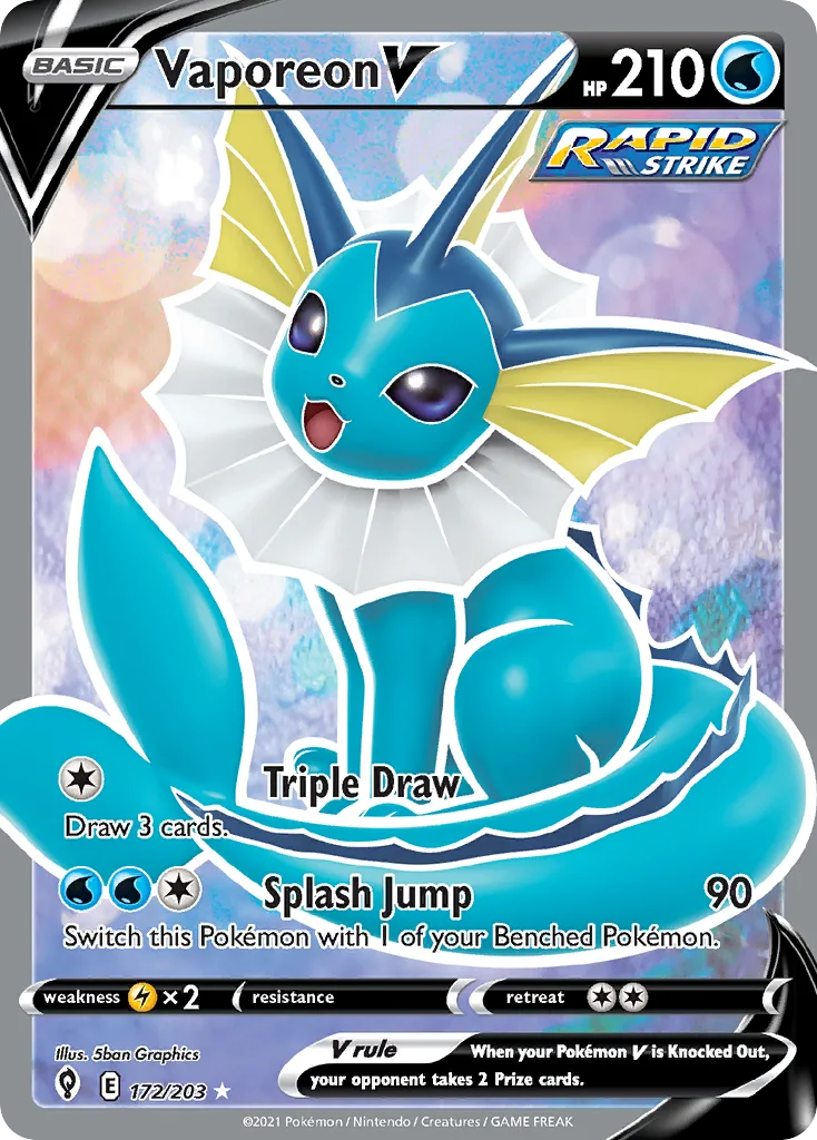 Vaporeon V, Evolving Skies #172/203