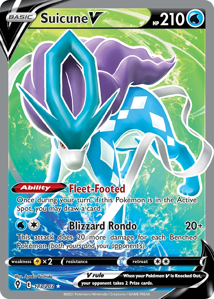 Suicune V, Evolving Skies #173/203