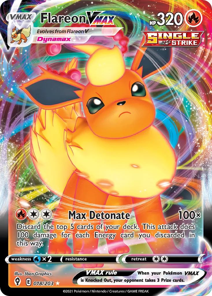 Flareon VMAX, Evolving Skies #018/203