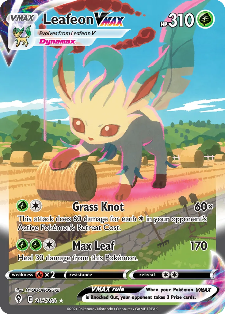 Leafeon VMAX, Evolving Skies #205/203