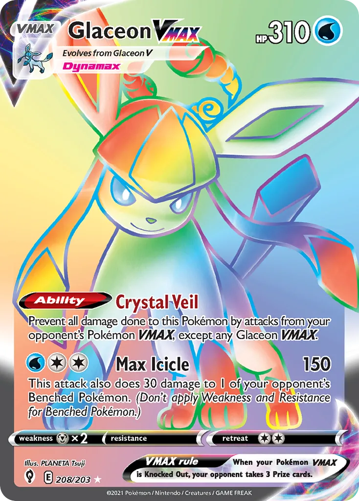 Glaceon VMAX, Evolving Skies #208/203