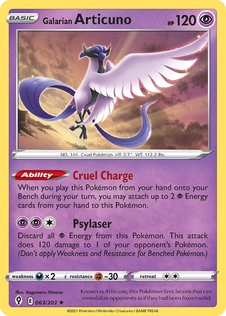Galarian Articuno, Evolving Skies #063/203