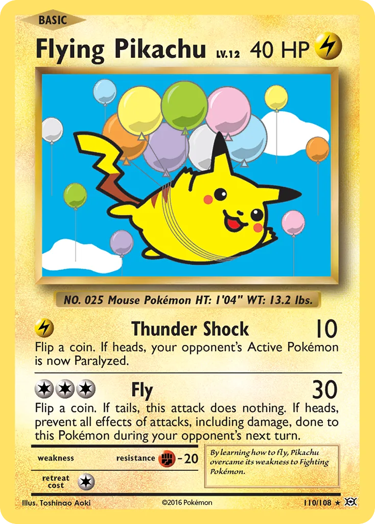 Flying Pikachu, Evolutions #110/108