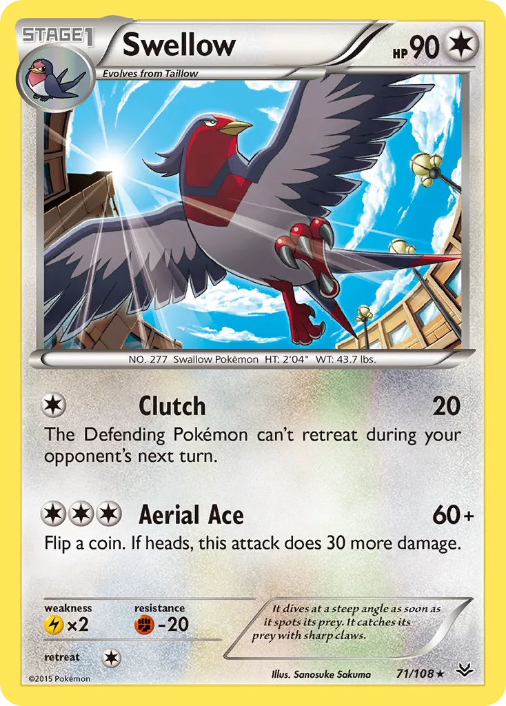 Swellow, Roaring Skies #71/108